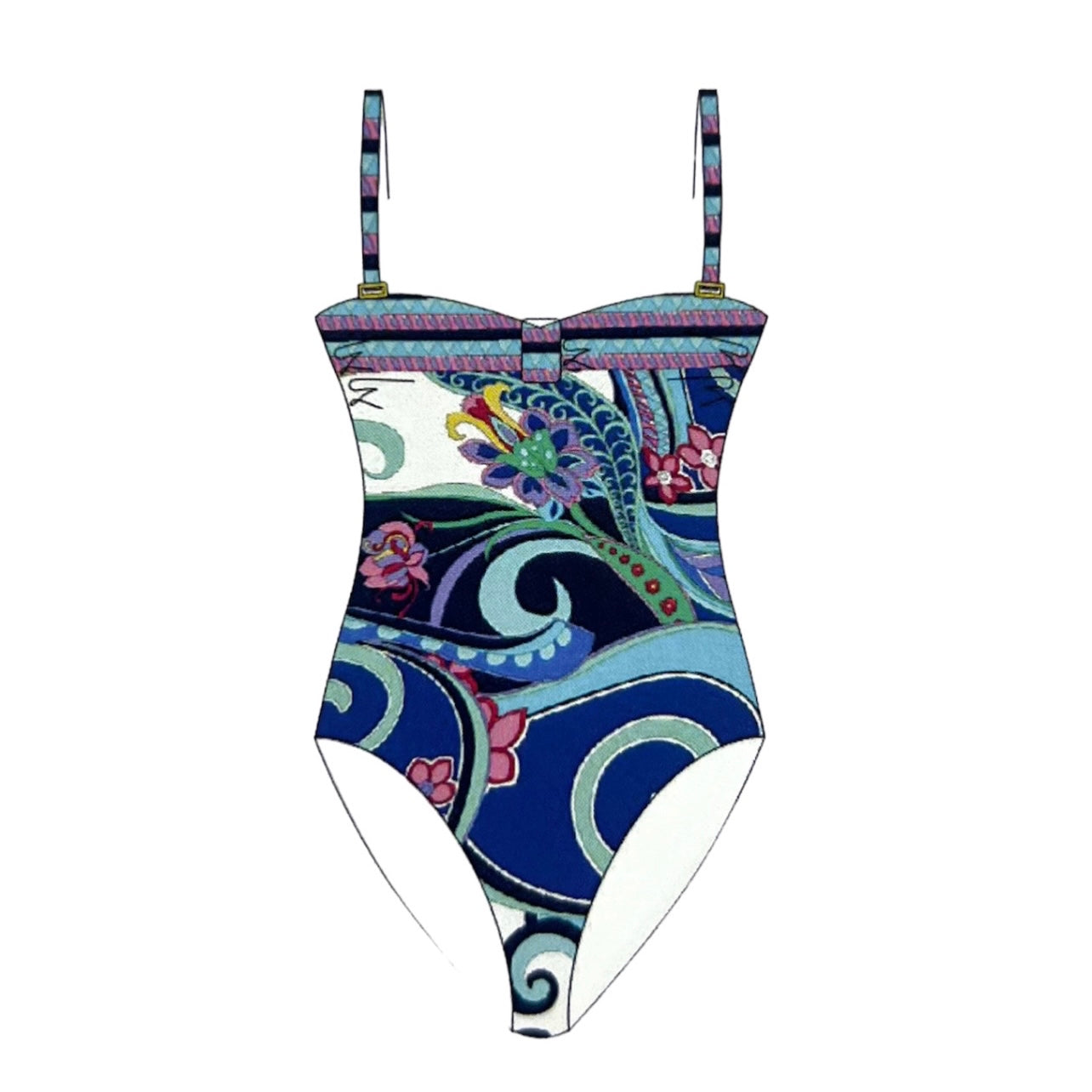 "Amalfi Coast: Traje de Baño Bandeau"
