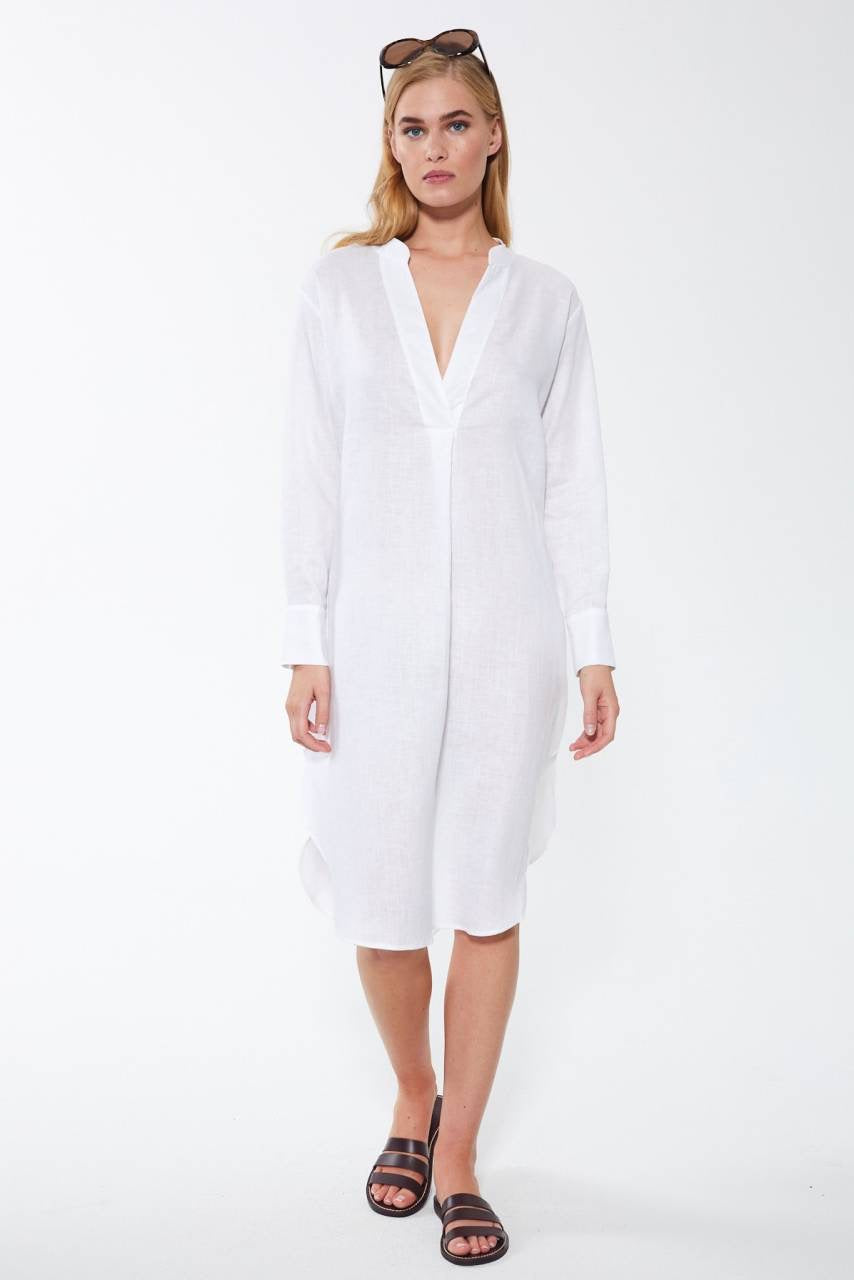 "Summer Linen Blanco: Kaftan de Lino"