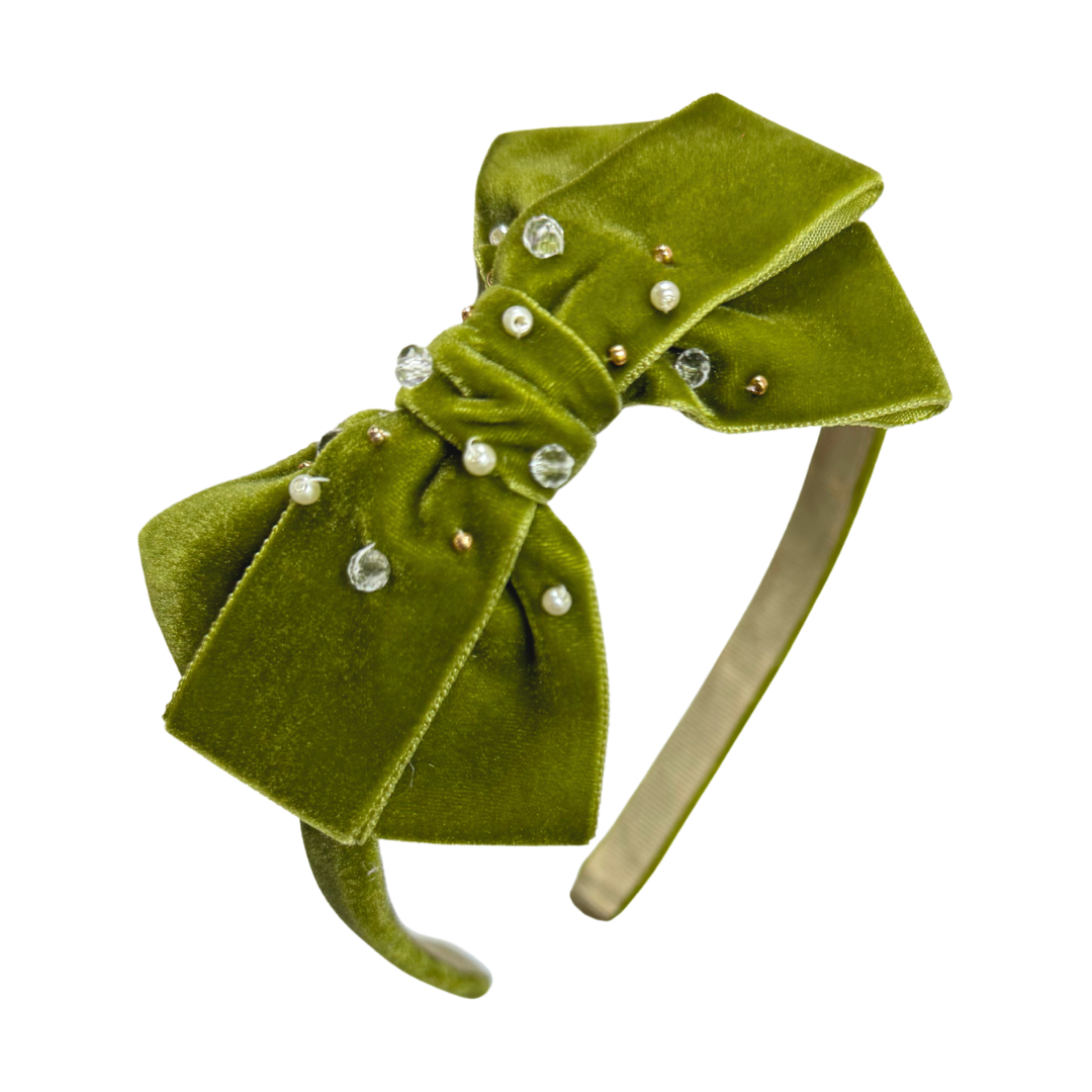 "Cintillo Bijou: Verde Olivo"
