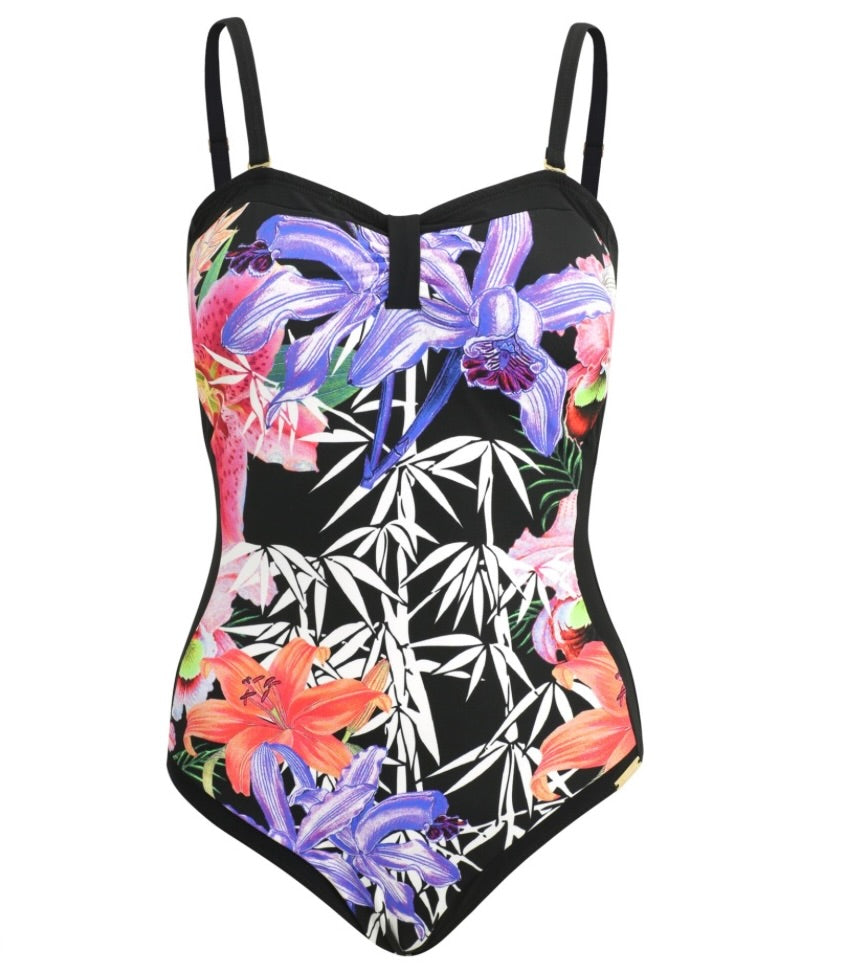 "Colorful Leaves: Traje de Baño Bandeau"
