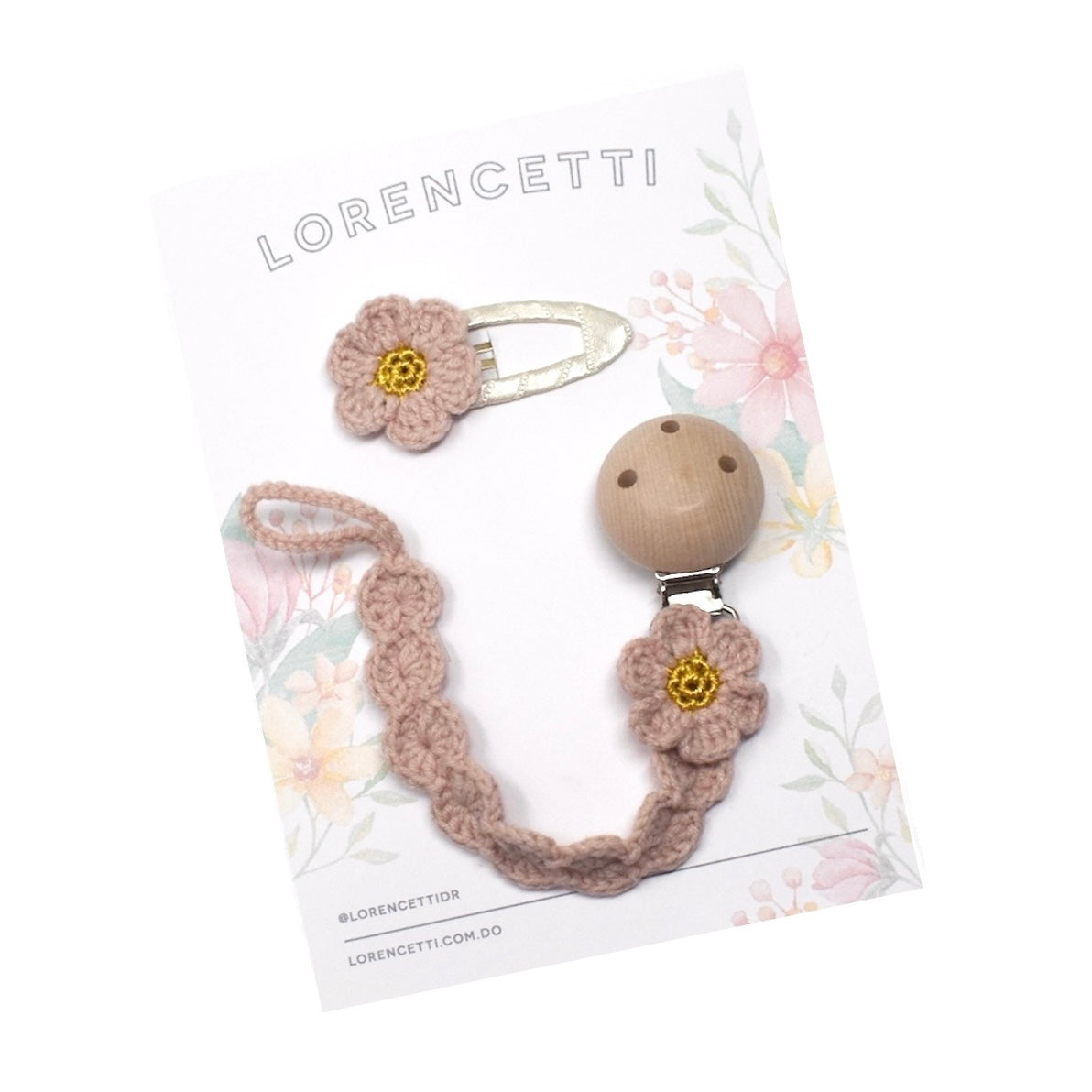 "Eloise: Crochet Pacifier Holder Set"