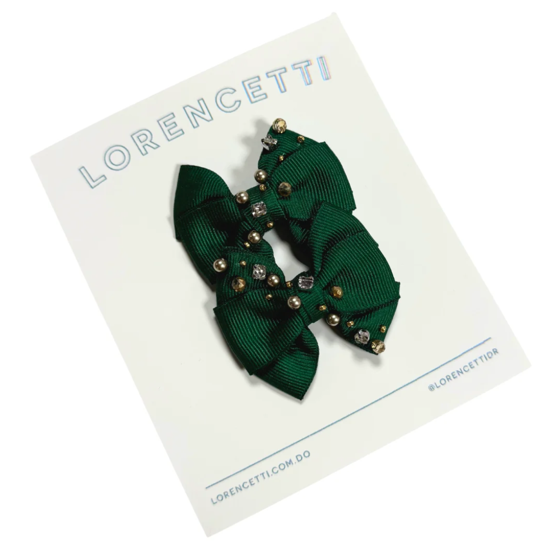 "Jingle Jewels Green: Set Lazos"