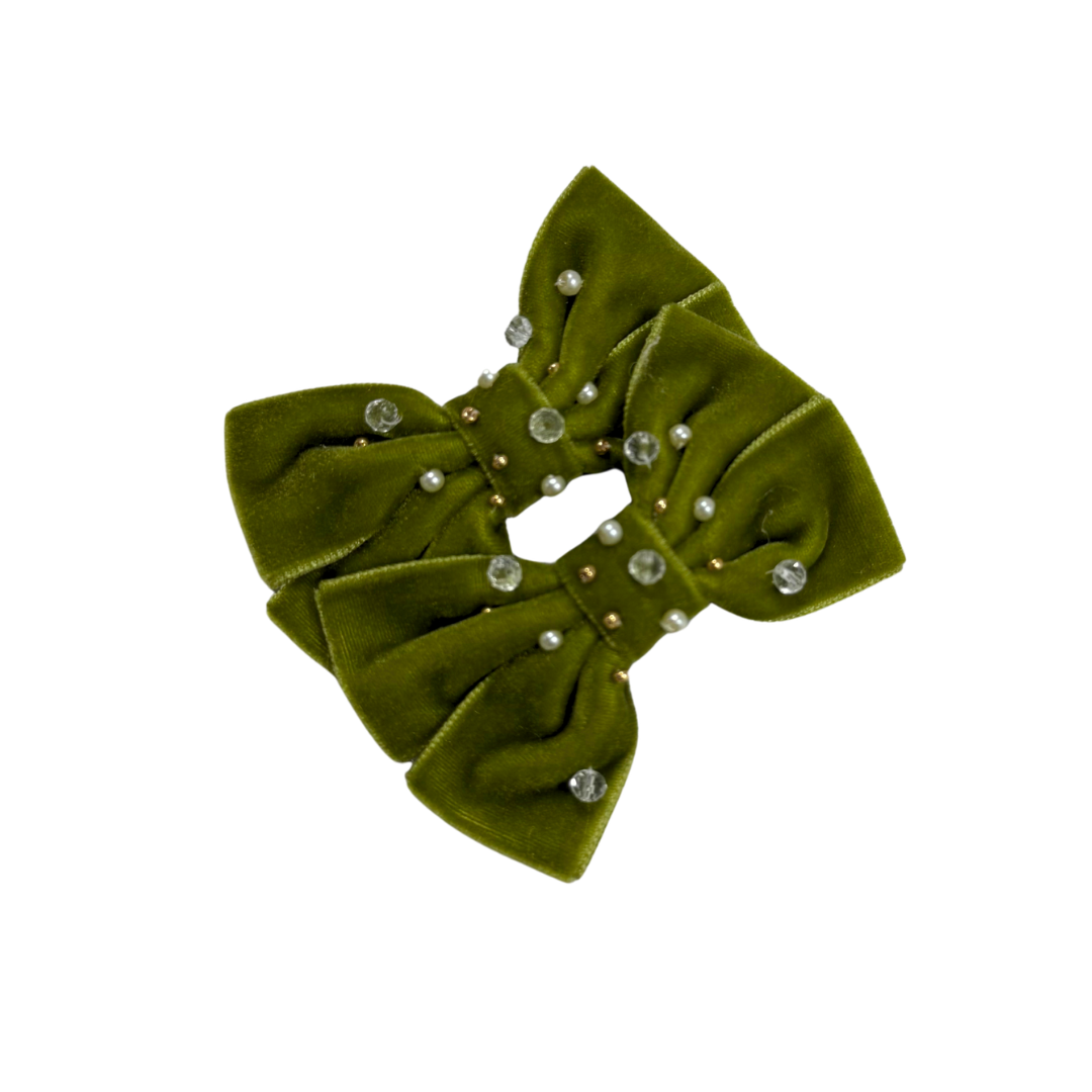 "Lazo Bijou Dos Colitas: Verde Olivo"