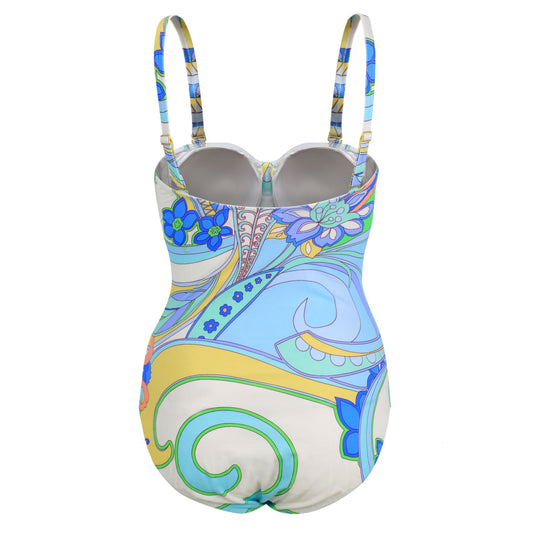 "Amalfi Coast Bright: Traje de baño Bandeau"