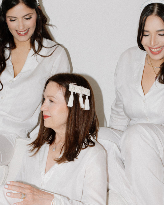 "Ivory Muse: Gancho Tassels"