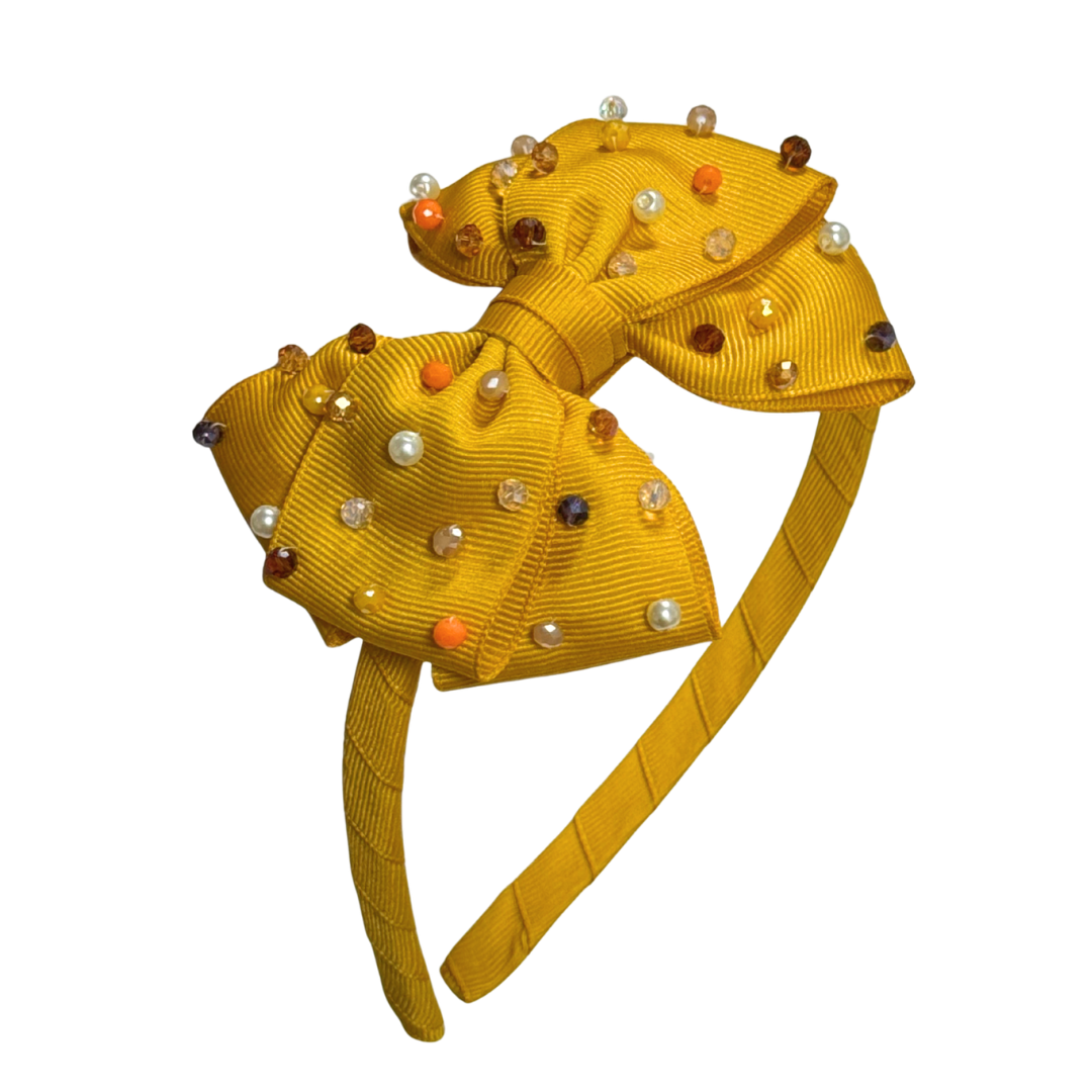 "Chica Can Fall Cintillo: Amarillo Mostaza"