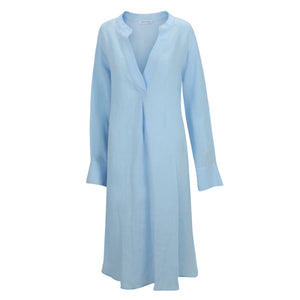 "Summer Linen Azul: Kaftan de Lino"