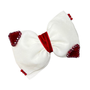 "Be my Valentine Red/Ivory: Bow"