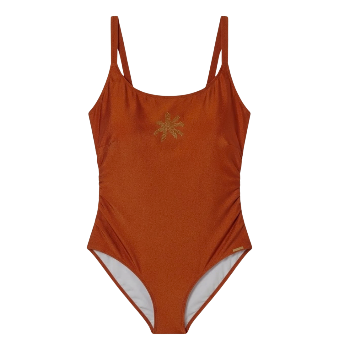 "Palma Bronce: Traje de Baño con Copa"