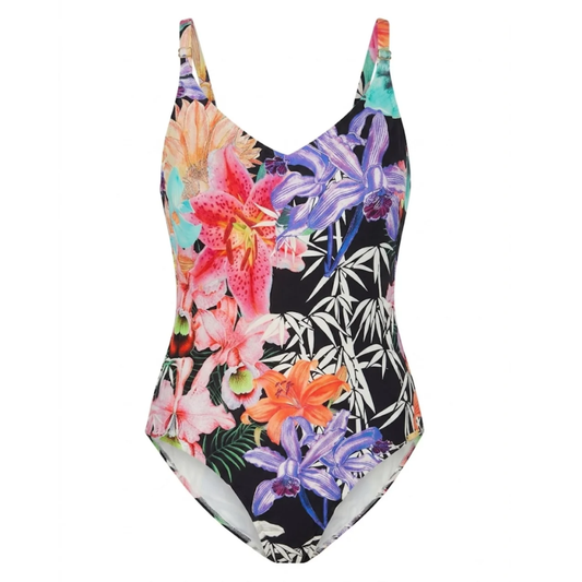 "Colorful Leaves: Traje de Baño con Copa"