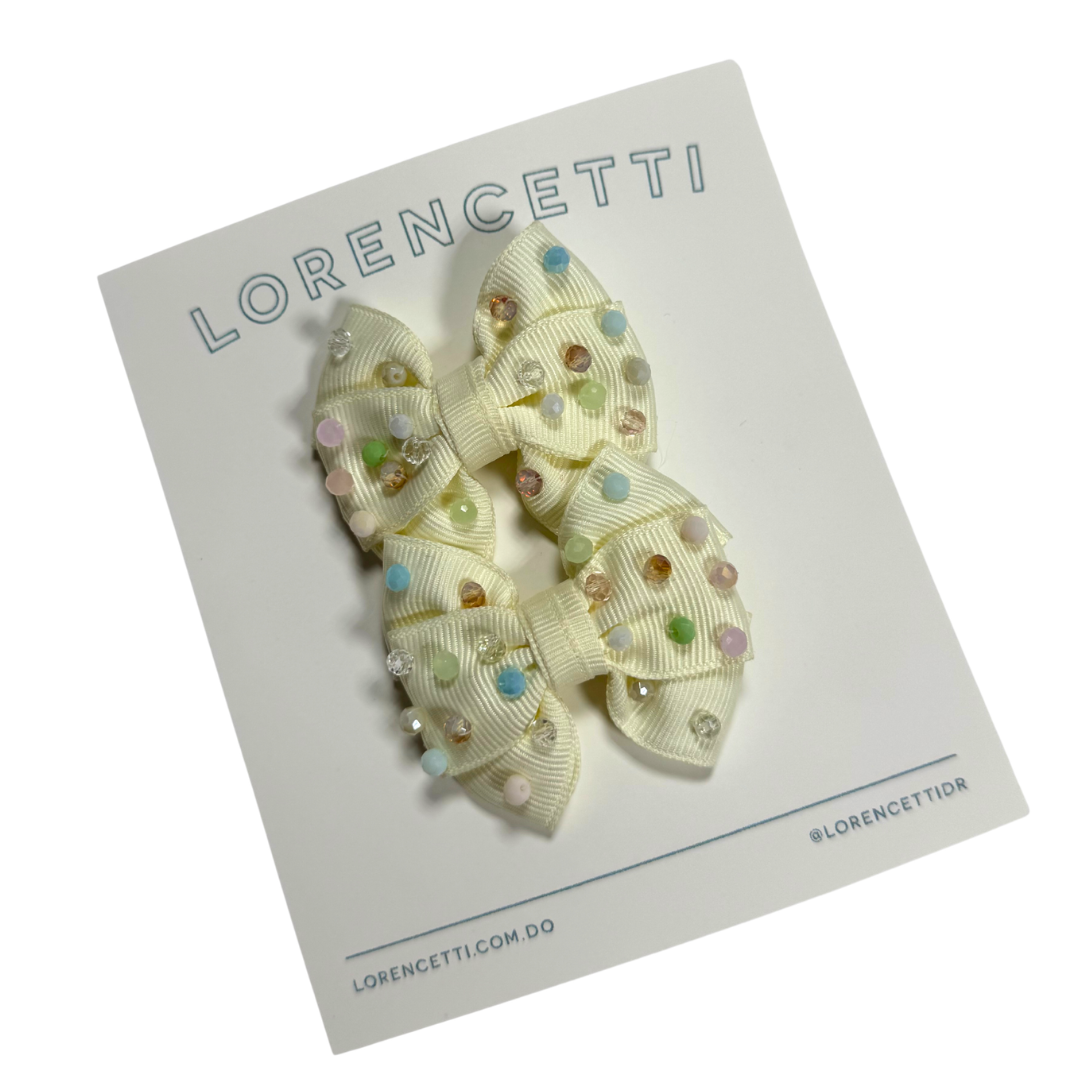 "Chica can mini: Set Lazos Ivory"