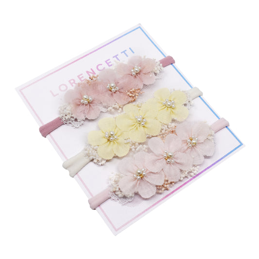 "Dainty Set: Mauve/Yellow/Pink"