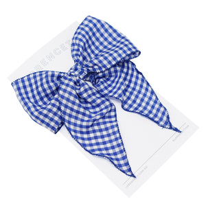 "Victory Bow: Checkered Blue"