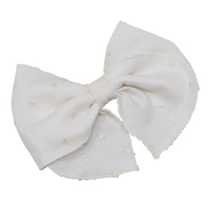 "Liliana Bow: Beige Dots"