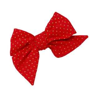 “Pixie Bow: Red/Gold”