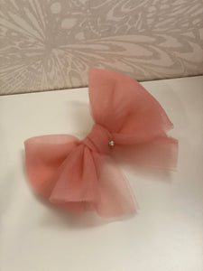 “Tulle Wrap Bow: rosado colonial”