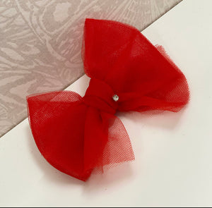 “Tulle Wrap Bow: Red”