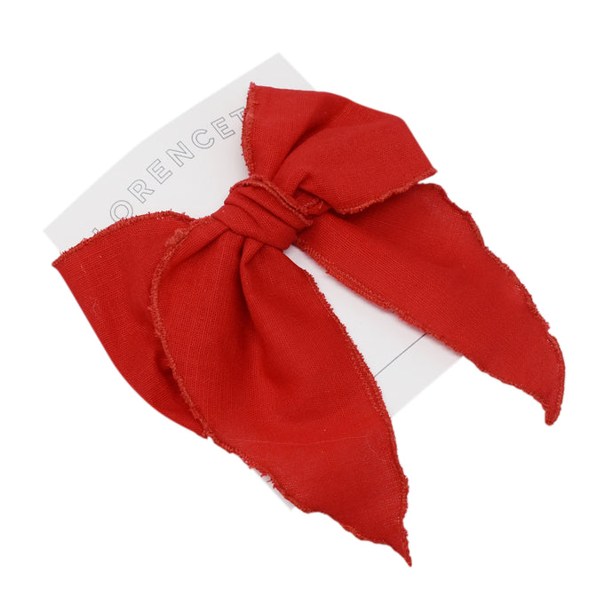 “Victory Bow: Red Linen”